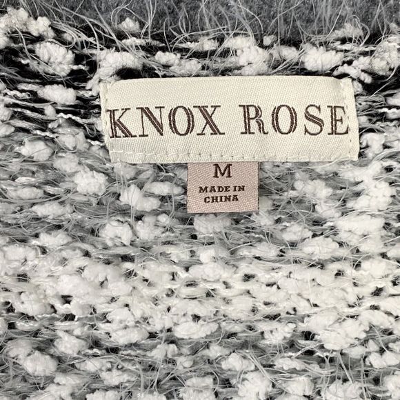 Knox Rose Nubby Eyelash Knit Sweater Women M Pull Over V Neck Soft Warm Cozy - Picture 3 of 11